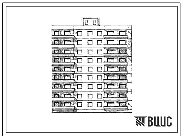 Фасады Типовой проект 90-07 9-этажная 36-квартирная торцовая блок-секция 2.2.2.3 (правая)