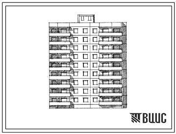 Фасады Типовой проект 90-07/1 9-этажная 36-квартирная блок-секция 2Б.2Б.2Б.3Б торцевая (правая)