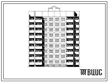 Фасады Типовой проект 90-0105.13.86 9-этажная 36-квартирная блок-секция рядовая для строительства в г. Воронеже и Воронежской области