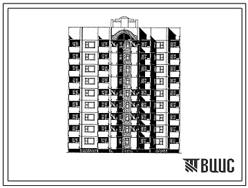 Фасады Типовой проект 90-0106.13.86 9-этажная 36-квартирная блок-секция торцевая правая для строительства в г. Воронеже и Воронежской области