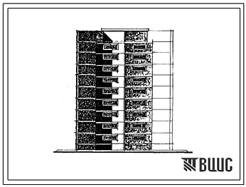 Фасады Типовой проект 121-0146.23.87 9-этажная поворотная блок-вставка под углом 135 градусов (для строительства в Ленинградской области)