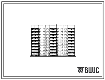 Фасады Типовой проект 121.1-095.02.87 Конструктивный вариант зонального типового проекта блок-секции 9-этажной 71-квартирной 121.1-095.84 с применением наружных стеновых панелей трехслойной конструкции с гибкими связями для городов Псков, Тольяти и Московской об