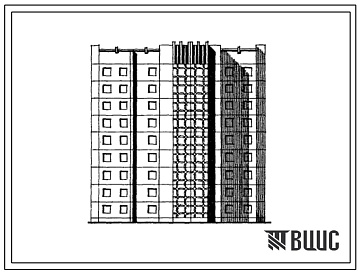 Фасады Типовой проект 135-0228.85 9-этажная 72-квартирная блок-секция 2Б-1А-1Б-1Б-1Б-1Б-1Б-1Б