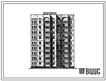 Фасады Типовой проект 148-066.13.86 Блок-секция 9-этажная 36-квартирная рядовая правая 3-1-1-4 для строительства в г. Мары