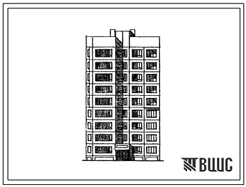 Фасады Типовой проект 148-071сп.13.87 9-этажная, 36-квартирная рядовая, торцевая, угловая блок-секция с квартирами типа 1А-2Б-2Б-2Б (для строительства в Туркменской ССР)