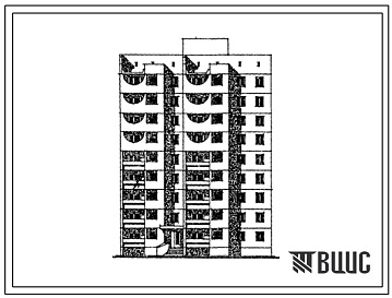 Фасады Типовой проект 149-012с.86 Блок-секция 9-этажная 36-квартирная рядовая 4Б-1Б-2Б-2Б