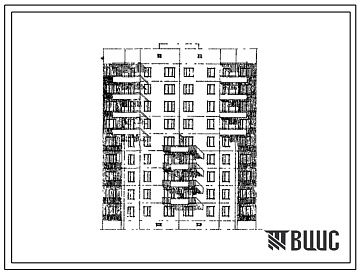 Фасады Типовой проект 108-017 Девятиэтажная крупнопанельная блок-секция на 36 квартир рядовая (2Б.2Б.3Б.3Б)
