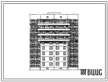 Фасады Типовой проект 108-018 Девятиэтажная крупнопанельная блок-секция на 36 квартир рядовая (1Б.1Б.4Б.4Б)
