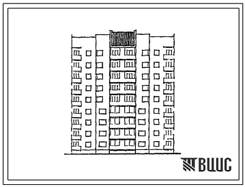Фасады Типовой проект 236-04.13.89 Блок-секция 9-этажная 36-квартирная Р-1.1.3.3 рядовая для строительства во Львовской области