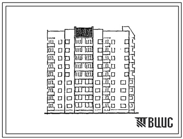 Фасады Типовой проект 236-06.13.89 Блок-секция 9-этажная 45-квартирная Т-1.1.2.2.3 торцовая (правая) для строительства во Львовской области