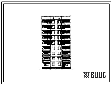 Фасады Типовой проект 97-0122/1 Девятиэтажная рядовая полублок-секция дополнительная левая ДР5л-1Б-1Б-1Б-1Б.