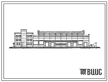 Фасады Типовой проект 816-109 Станция технического обслуживания парка грузовых автомобилей на 800 машин.