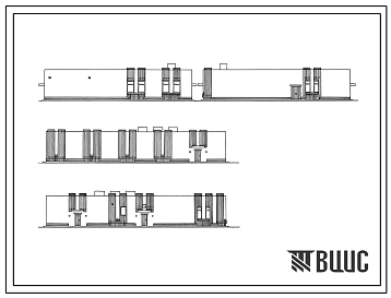 Фасады Типовой проект 602-0135.91 Одноэтажное здание АТС емкостью 10 тыс. номеров (стены кирпичные)