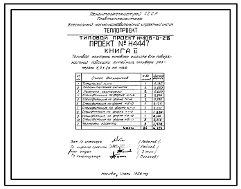 Состав Типовой проект 406-9-28 Сушило для поверхностной подсушки литейных полуформ размерами 1,4х1,0 м, топливо - мазут