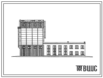 Фасады Типовой проект 814-56/71 Комбикормовый цех производительностью 10-15т рассыпных комбикормов в смену.