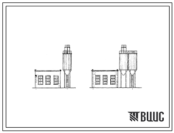 Фасады Типовой проект 705-1-16 Склады пылевидных известковых удобрений и фосфоритной муки емкостью 60, 120 и 240 т.