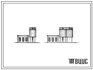 Фасады Типовой проект 705-1-17 Склады пылевидных известковых удобрений и фосфоритной муки ескостью 250 и 500 т.