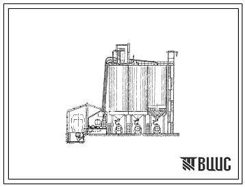 Фасады Типовой проект 705-1-128 Прирельсовый склад силосного типа емкостью 3000т для хранения фосфоритной муки и известковых материалов с железобетонными силосами по 500 т с применением пневморазгрузчика ТА-32