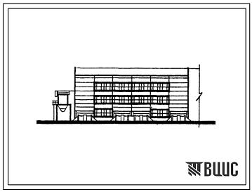 Фасады Типовой проект 813-1-7 Цех приема, временного хранения и сушки зерна с 4 линиями. Завод по обработке и хранению семенного зерна производительностью 2500 т в сезон (для увлажнения)