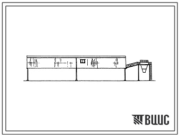 Фасады Типовой проект 812-9-8 Транспортерная галерея, блок бункеров, бункер отходов, бункер готовой продукции пункта по обработке семян люпин и других зерновых культур мощностью 2,5 тыс. т в сезон