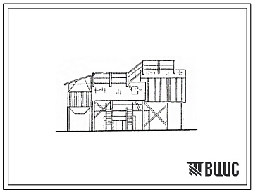 Фасады Типовой проект 812-6 Стационарный открытый зерноочистительно-сушильный цех производительностью 20 т/час с шахтной сушилкой.