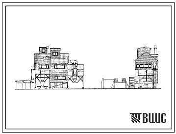 Фасады Типовой проект 812-23 Цех для очистки семян производительностью 5 т/час на базе зерноочистительного агрегата ЗАР-5. Для строительства в районах с расчетной наружной температурой -20, -30 и -40 0С.