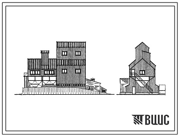 Фасады Типовой проект 812-34 Зерноочистительно-сушильный комплекс КЗС-10Д с зерносушилкой СЗШ-16Р