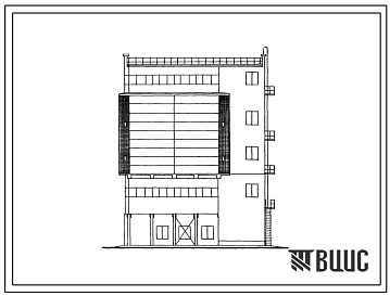 Фасады Типовой проект 415-9-17 Установка для бестарного приема, хранения и отпуска муки емкостью 750 т на реализационных базах.