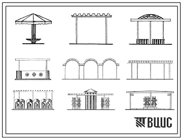 Фасады Типовой проект 310-4-05.84 Беседки теневые и декоративные, теневые навесы, перголы