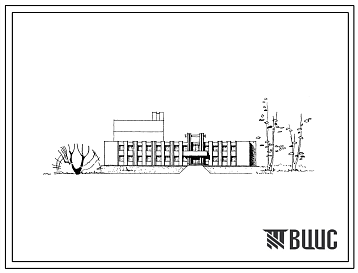 Фасады Типовой проект 264-12-121с Сельский дом культуры на 400 мест для строительства в 1В климатическом подрайоне, во 2 и 3 климатических районах с сейсмичностью 7 и 8 баллов