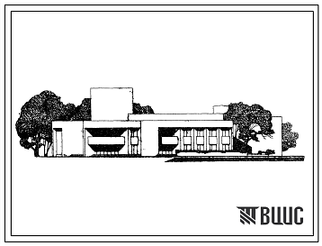 Фасады Типовой проект 264-12-124 Сельский дом культуры на 400 мест с административными помещениями для строительства в 1В климатическом подрайоне, 2 и 3 климатических районах