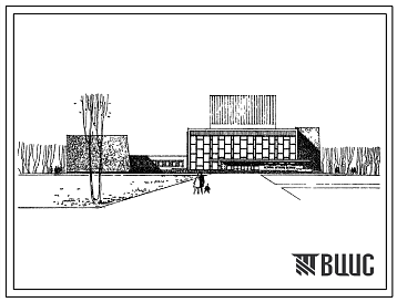 Фасады Типовой проект 264-12-44 Дом культуры на 600 мест для строительства в Белорусской ССР. Расчетная наружная температура -25С.