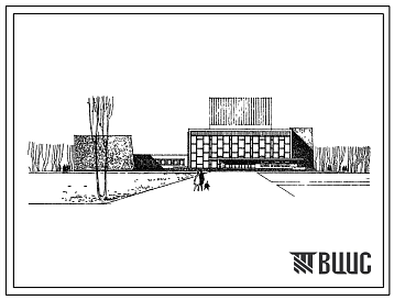 Фасады Типовой проект 264-12-44 Дом культуры на 600 мест для строительства в Белорусской ССР. Расчетная наружная температура -25С.
