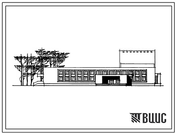 Фасады Типовой проект 264-12-212 Сельский дом культуры с залом на 400 мест, с административными помещениями. Для строительства в 1В климатическом подрайоне, 2 и 3 климатических районах