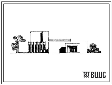 Фасады Типовой проект 264-12-182 Сельский дом культуры с залом на 600 мест. Для строительства в 1В климатическом подрайоне, 2 и 3 климатических районах