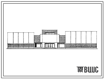 Фасады Типовой проект 264-12-276с.13.86 Культурно-спортивный комплекс на 500 посетителей (стены кирпичные) (для Киргизской ССР)