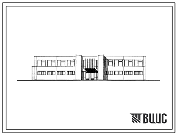 Фасады Типовой проект 262-20-51 Административное здание для поселка с населением 3000-4000 жителей для строительства в 1 и 2 климатическом районах