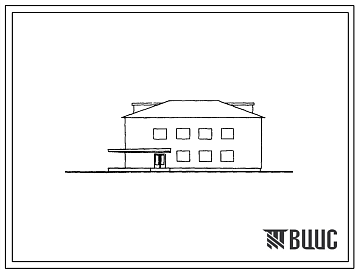 Фасады Типовой проект 264-21-6сп Административное здание (тип II) общественного назначения для колхозов и совхозов с населением 4000 человек. Для строительства  в районах с расчетной наружной температурой -15, -20, -25?С, в районах с сейсмичностью 7, 8 и 9 балло