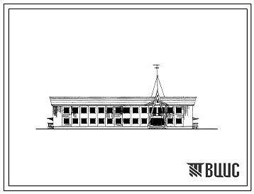 Фасады Типовой проект 266-21-15 Административное здание (брусчатое). Тип 3 для поселка на 3тыс. жителей.