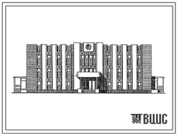 Фасады Типовой проект 264-21-47сп.13.87 Административное здание типа 3. Для Узбекской ССР