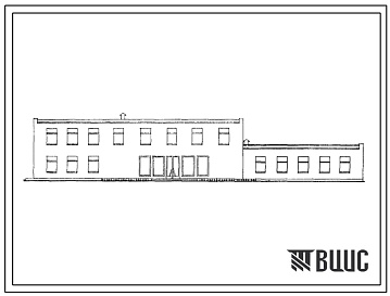 Фасады Типовой проект 264-21-1сп.67 Кооперированное здание административного назначения (тип III) с пристройкой здания АТС 100/2000 емкостью 500 номеров