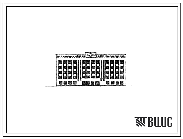 Фасады Типовой проект 264-20-64с Здание советских и партийных организаций вместимостью 150 человек для строительства в 3 климатическом подрайоне сейсмичностью 9 баллов
