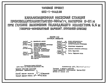 Состав Типовой проект 902-1-144.2.88 То же. Конструктивный вариант – опускной способ