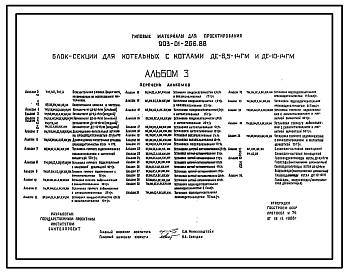 Состав Типовой проект 903-01-266.88 Блок-секции для котельных с котлами ДЕ-6,5-14ГМ и ДЕ-10-14ГМ