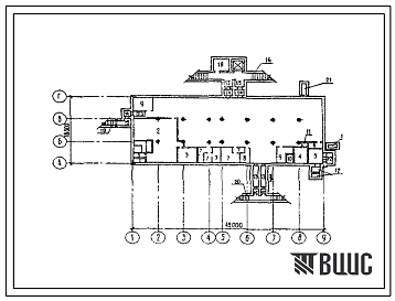 Фасады Типовой проект А-IV-1200-509.91 Заглубленный склад материалов и оборудования отдельно стоящий (в водонасыщенных грунтах). (убежище на 1200 человек, размеры убежища 45м на 18м, режимы вентиляции 1,2).