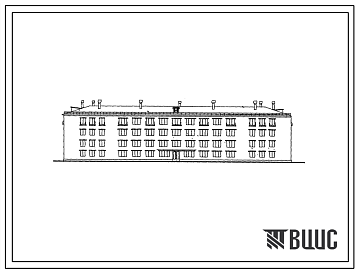 Фасады Типовой проект У-406-56 Четырехэтажное общежитие на 411 человек