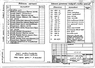 Состав фльбома. Типовой проект 413-01-27Альбом 2 Выпуск 4 Металлоконструкции и заказные спецификации для водовыпуска с трубой Д 1200 мм на расход 2,50 м.куб./сек.