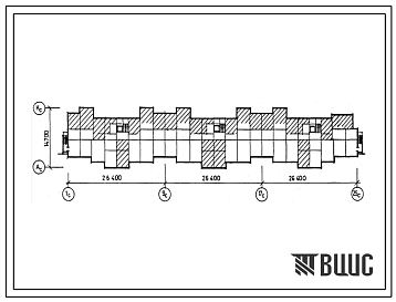 Фасады Типовой проект П-4-300(138-037с.13.86) Помещения хозяйственного назначения в подвале 108-квартирной 9-этажной угловой правой блок-секции, (убежище на 300 человек, размеры убежища 79,2м на 14,7м, режимы вентиляции 1,2).