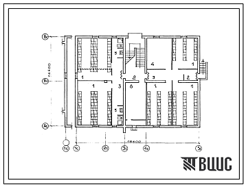 Фасады Типовой проект П-2-240(17-0113с.13.87) Подсобные помещения подвала 2-этажной 6-квартирной торцовой блок-секции Т-3.2.1 со стенами из крупных легкобетонных блоков, (убежище на 240 человек, размеры убежища 18,6м на 14,4м, режимы вентиляции 1,2,3).