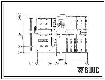 Фасады Типовой проект П-2-230(42-0180с.13.87) Подсобные помещения подвала 2-этажной 6-квартирной торцовой блок-секции Т-2.2.1, (убежище на 230 человек, размеры убежища 18,6м на 14,4м, режимы вентиляции 1,2,3).